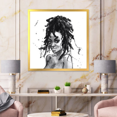 Portrait monochrome d'une femme afro-américaine II - Peinture sur toile