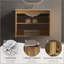 Meuble-lavabo mural avec panneau cannelé 3D et lavabo intégré en céramique