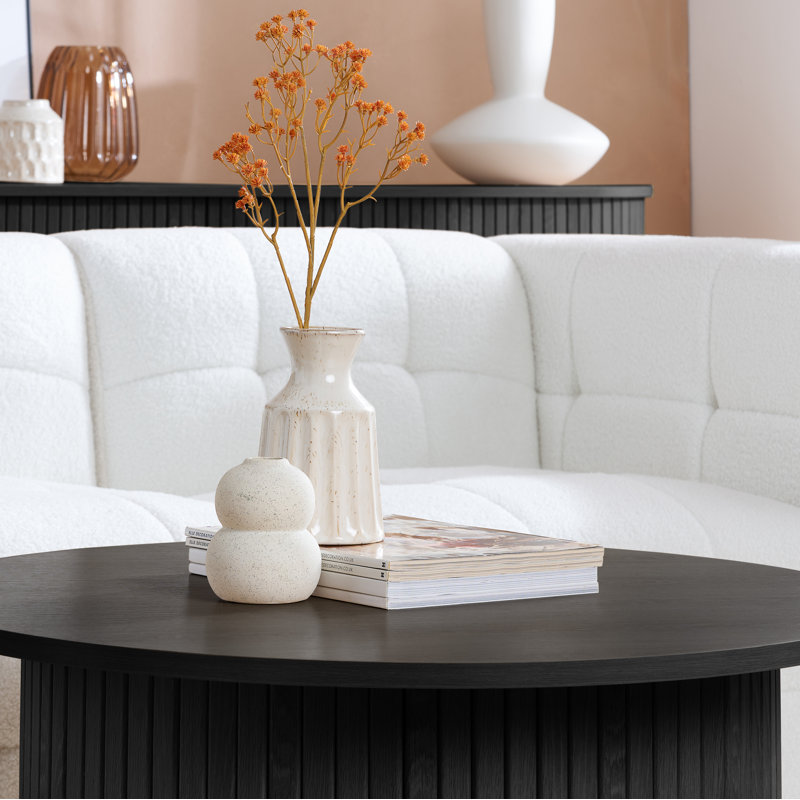 Suire Drum Coffee Table, Black
