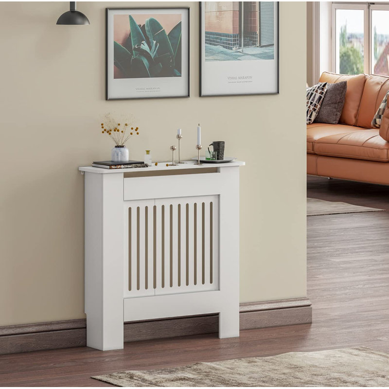 Raeford Radiator Cover, 82cm H X 78cm W X 19cm D, White