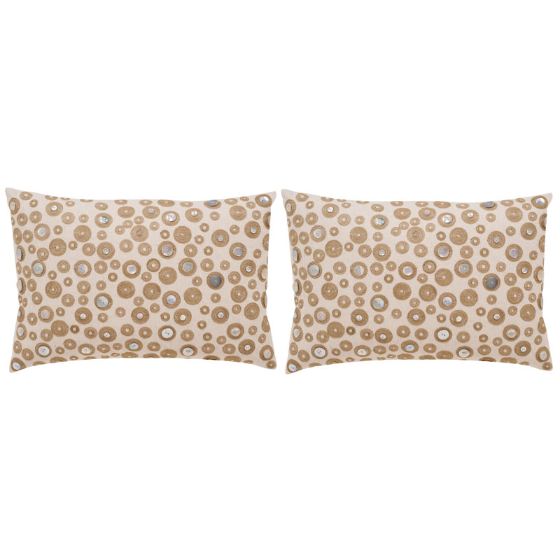 Sequined Linen Throw Pillow