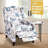 Upholstered Wingback Chair Set Of 2-push Back Recliner Chairs For Adults,mid Century Modern Recliner Chair,floral Manual Recliner Chair For Living Room, Bedroom,solid Wood Legs-1031498704