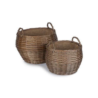 Stumpy Wicker 2 Piece Storage Basket Set