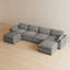 Canapé d'angle modulaire en chenille imperméable avec poufs, canapé en forme de L pour salon-548704457