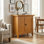 Armoire de rangement transitionnelle en bois massif l 32 po avec tablettes réglables et plateau à rebords Redmond