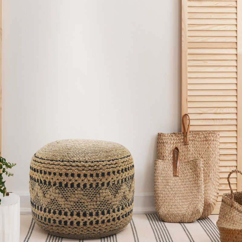 Pouf brun clair 18 po x 18 po x 14 po