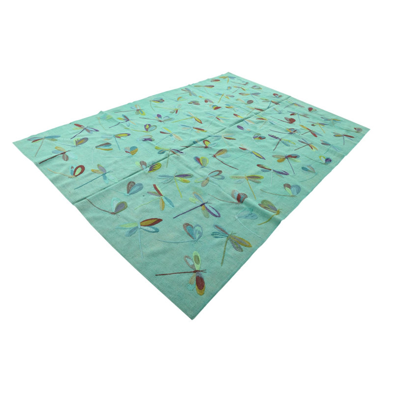 Tapis turquoise 6x9 Puleo