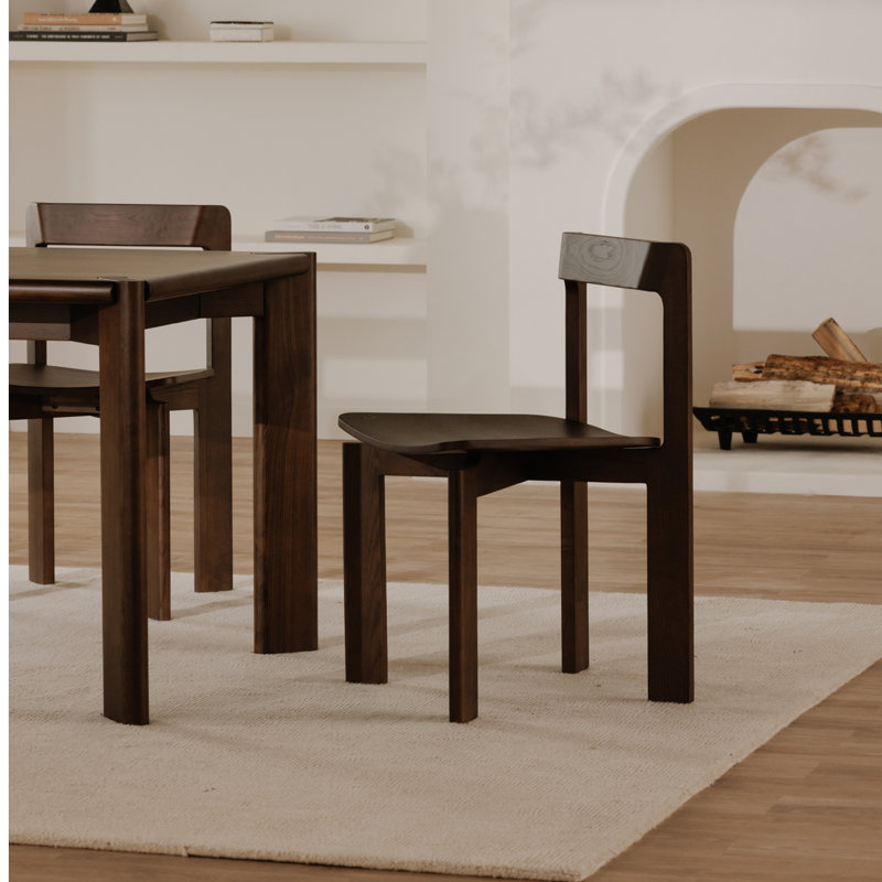 Leola Solid Wood Low Back Side Chair in Brown