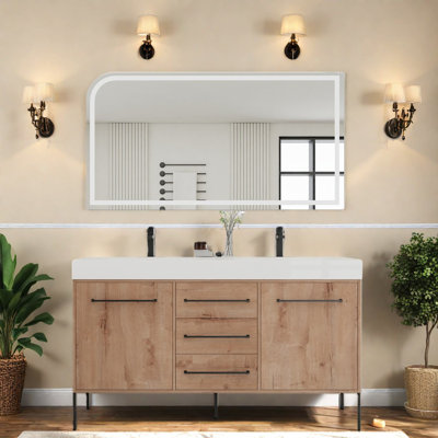 Vanities(must Include Both Vanity Cabinet  And Sink) 60 Inch Modern Storage Bathroom