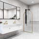 Arden 34" W x 78" H Fixed Framed Shower Screen with 3/8" Clear Glass