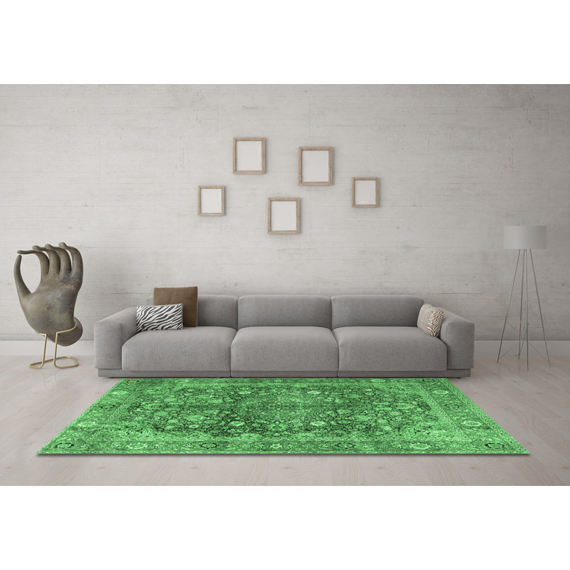 Washable Oriental Indoor Rug, Round 4'