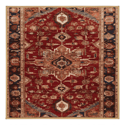 Machine Washable Persian Brown Area Rug
