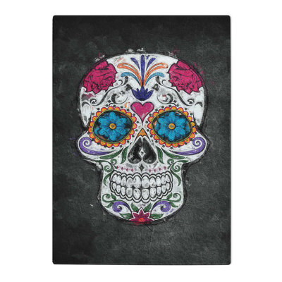 Glass Floral Sugar Skull Chopping Board