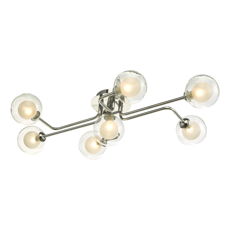 Zanesfield Semi Flush Mount, Clear/Opal