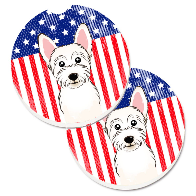 Sous-verre american flag, Westie