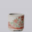 Cache-pot quatre saisons en porcelaine rose et verte