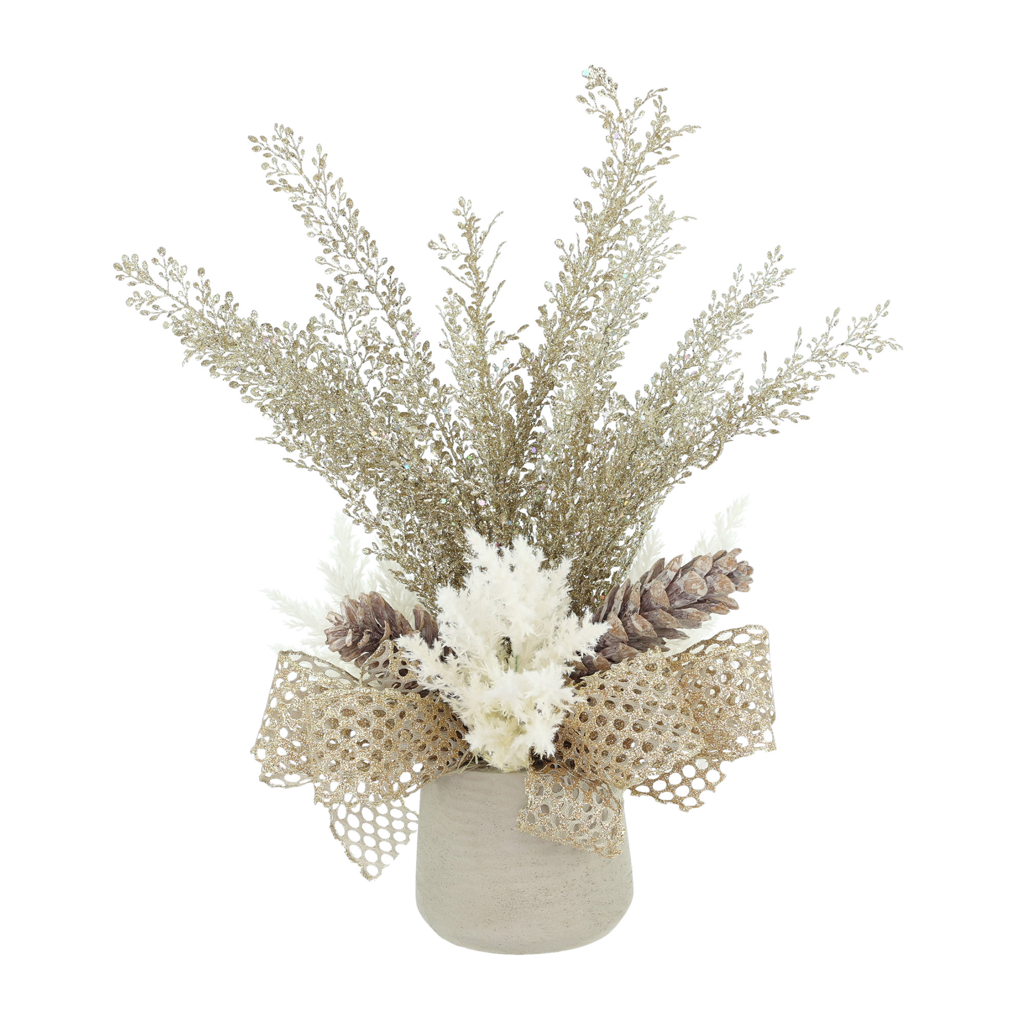 Etta Avenue Holiday Arrangement with Snowy Branches and Pinecones & Reviews | Wayfair