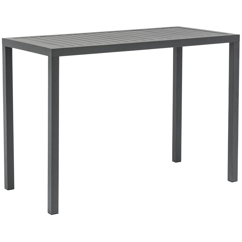 Rectangular Metal Outdoor Bar Table , 55.5'' in. W 27.5'' in. D, Dark Gray