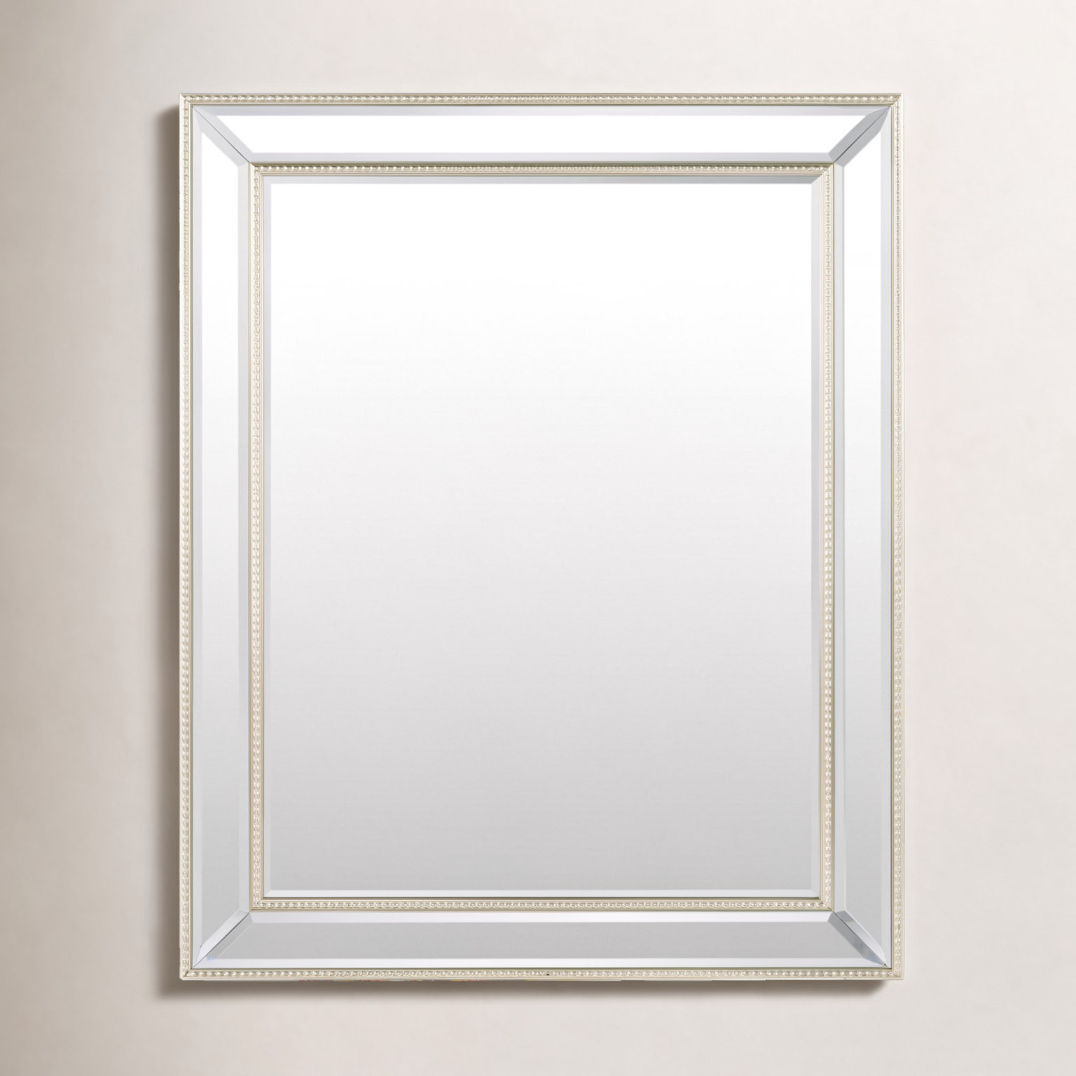 31" Rectangle Accent Mirror, 33.55" x 28", Silver