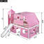 Lit mezzanine pleine grandeur avec tente et tour rose Slide - Rose