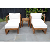 Ensemble de conversation en teck avec coussins Sunbrella