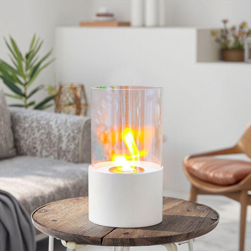 Gel Fuel Outdoor Tabletop Fireplace with Flame Guard