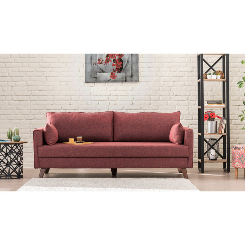 Canapé rembourré 81,9 po Rousey, 100 % polyester rouge
