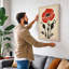 Crimson Carnation Botanical - Wrapped Canvas-452668748-452668749