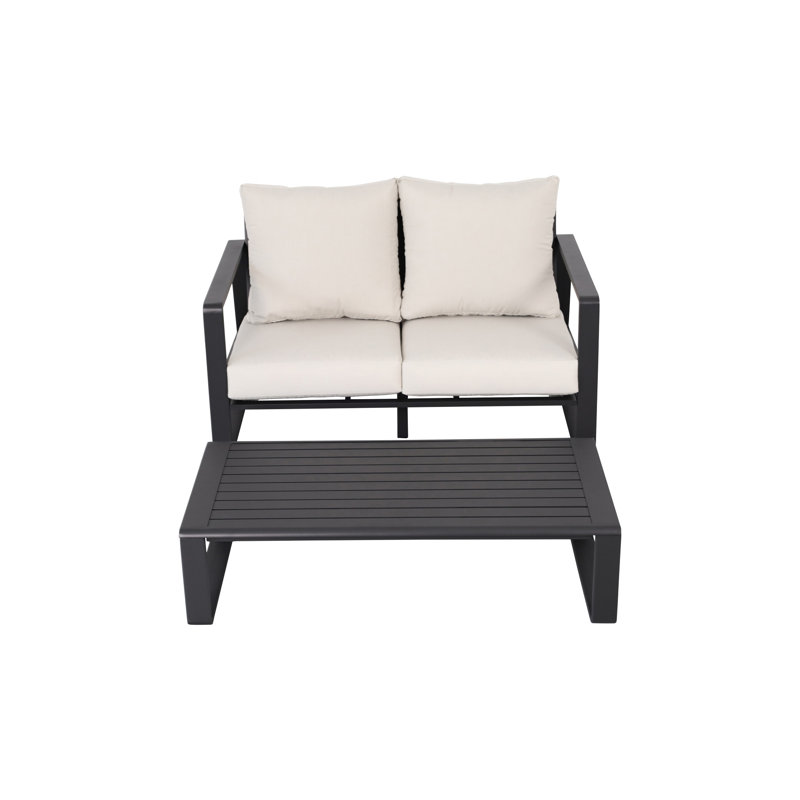 Canapé double + table basse rectangulaire