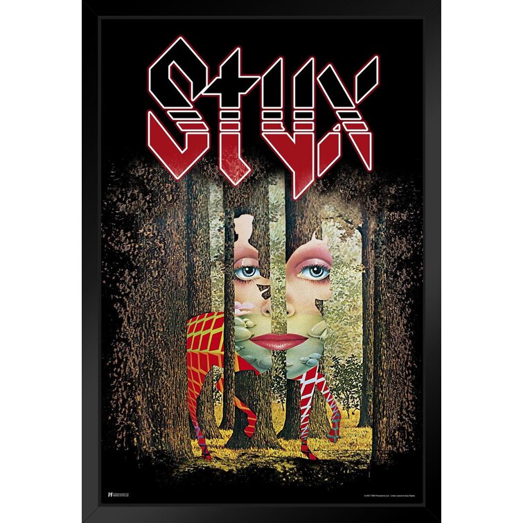 Corrigan Studio® Styx The Grand Illusion Album Cover Classic Rock Music  Merchandise Retro Vintage 70S 80S Aesthetic Band Black Wood Framed Art  Poster 14X20