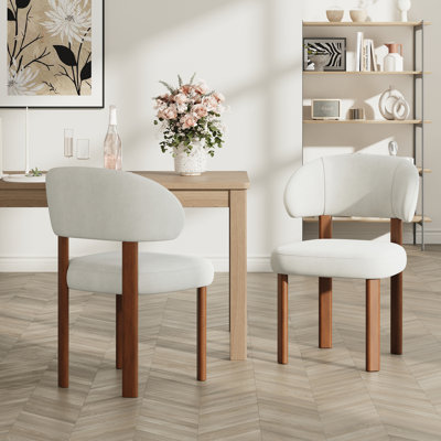 Modern Upholstered Dining Chair with Curved Back