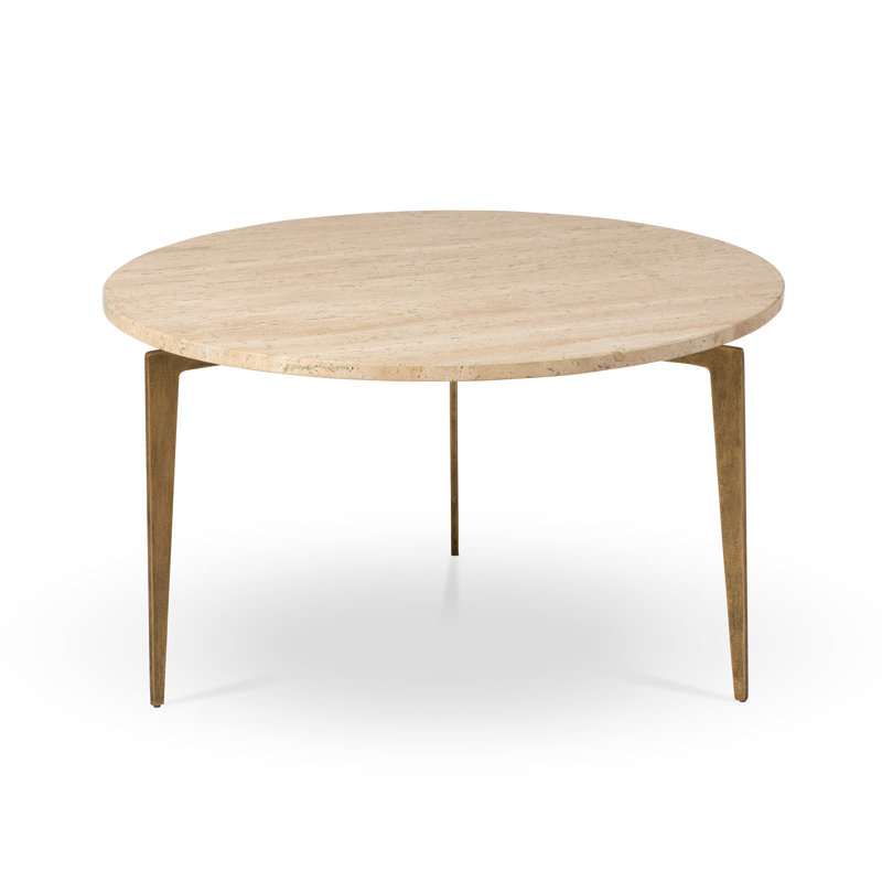 Travertine Round Nesting Coffee Table Set