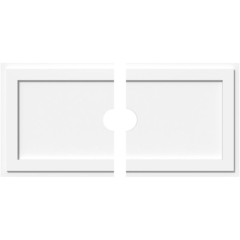 Médaillon de plafond rectangulaire rectangulaire en PVC de qualité architecturale, H 1 po x l 40 po x P 20 po