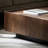 High-End Square Walnut Coffee Table with Hidden Storage and Metal Base, Pre-Assembled