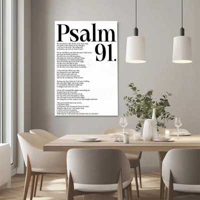Art mural sur toile encadré en 2 dimensions, psaume 91, verset de la Bible, impression d'art sur toile, décoration murale, cadeau idéal pour la Saint-Valentin, prêt à accrocher