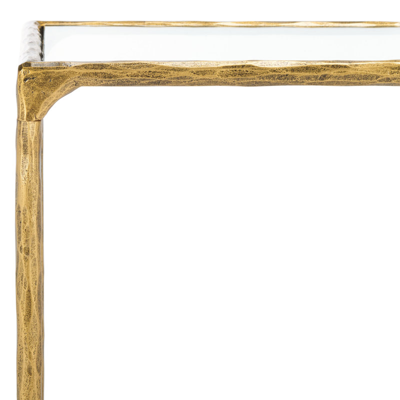Isabellina Metal and Glass Accent Table, Brass