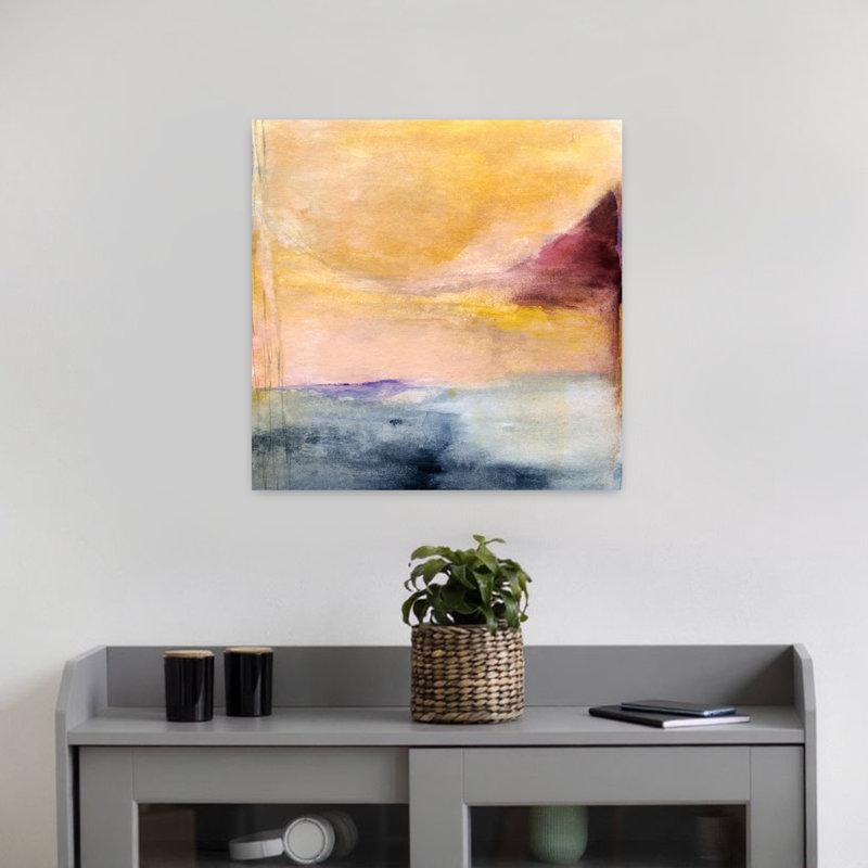 Shadowy Lake, art contemporain abstrait, 18" H x 18" W