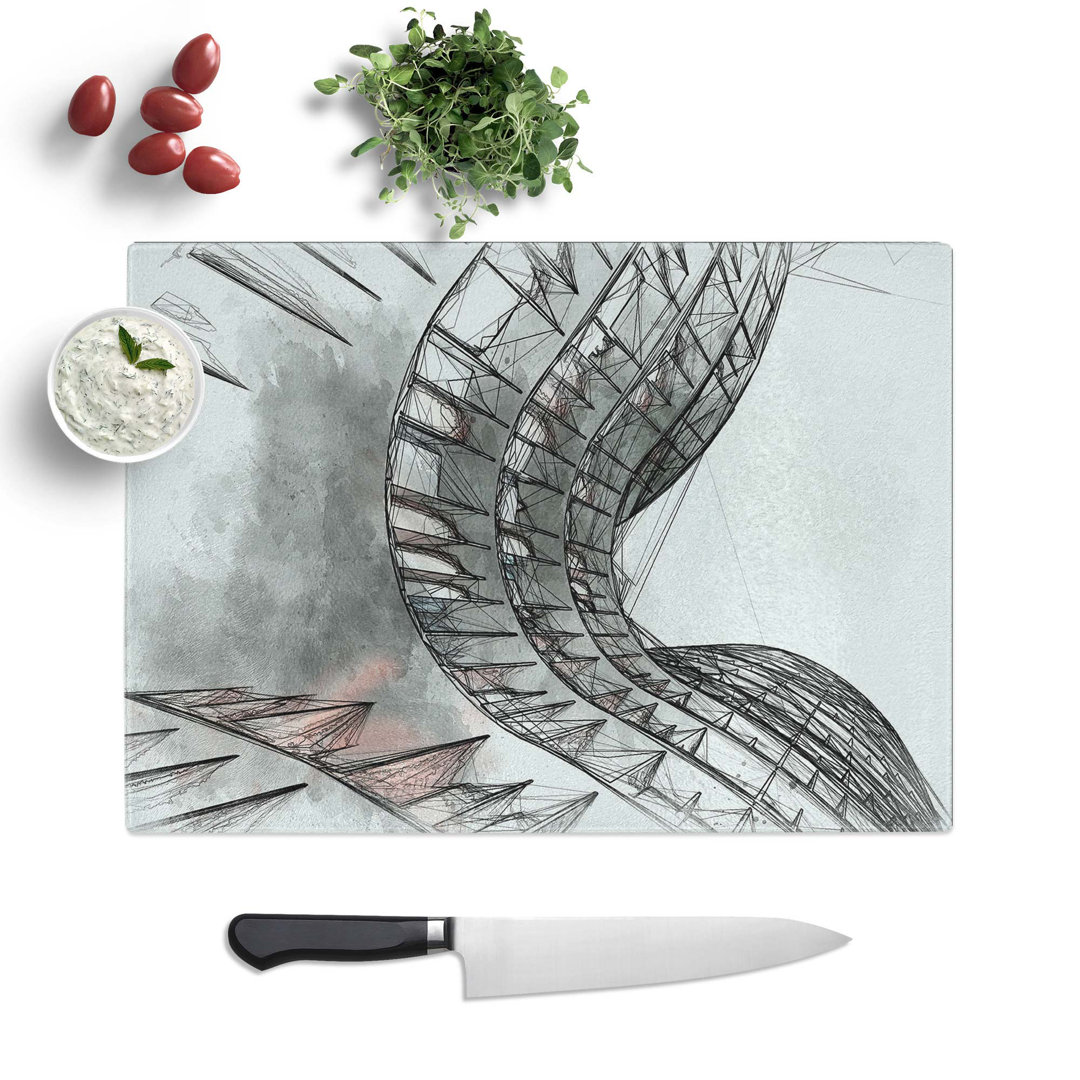 Tempered Glass Sketching the Architecture Vol.25 Chopping Board