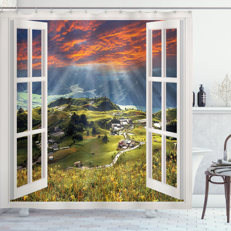 Shower Curtain with Hooks Included, 84" H x 69" W