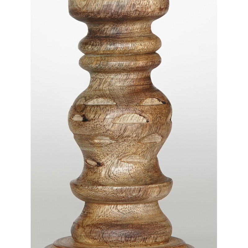 12'' H Wood Tabletop Pillar, Wallnut
