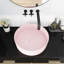 Lavabo vasque d'art en céramique rose - vasque de salle de bain, 15,7 x 15,7 x 4,7 po, matériau, routine de nettoyage facile en céramique, facile à nettoyer et performant-1116896937