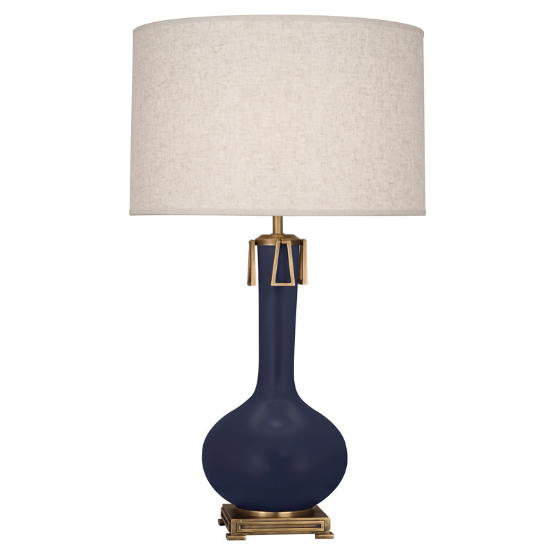 Athena Table Lamp, Matte Midnight Blue