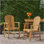 Ensemble de 2 chaises de salle à manger d'extérieur résistantes aux intempéries en bois d'acacia Adirondack