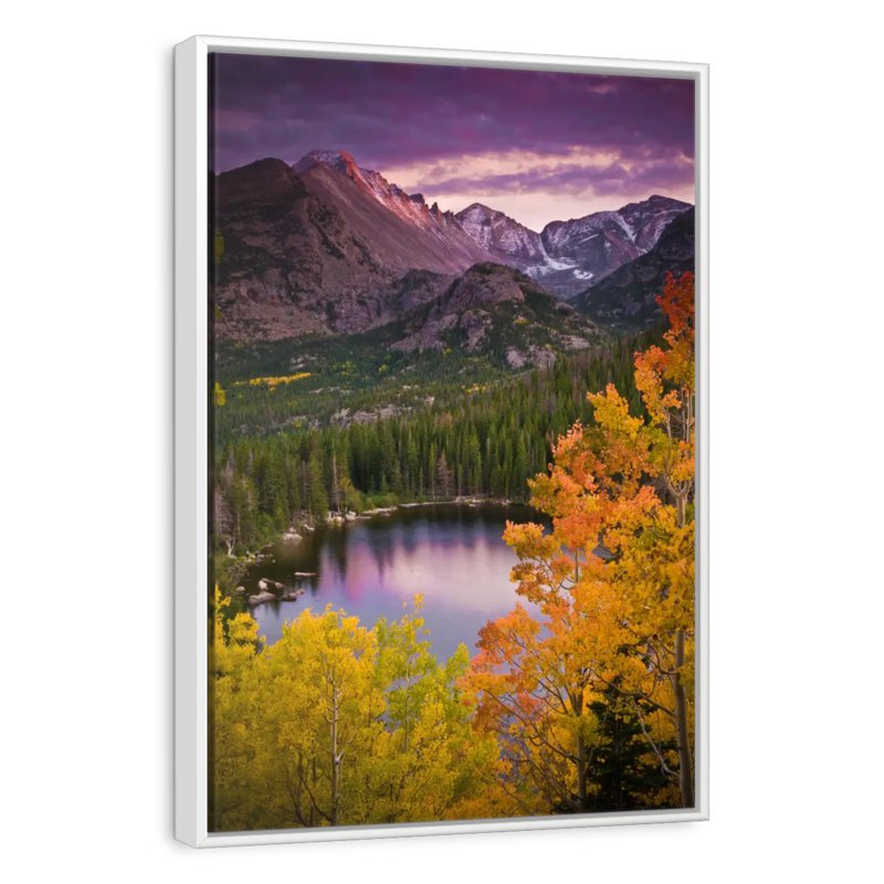 Coucher de soleil sur Bear Lake, Cadre flottant blanc, 13" x 19"