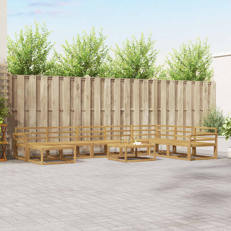  Outdoor Sofa Set 9 pcs Solid Acacia Wood Patio Furniture Garden Lounge