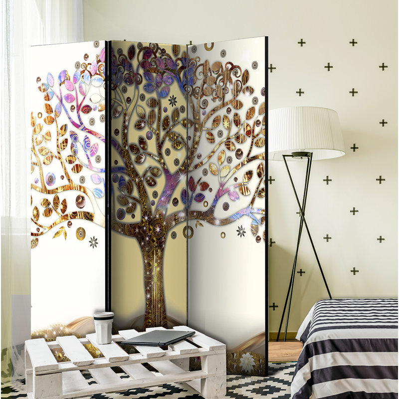 Arias 172cm H Solid Wood Folding Room Divider, 3
