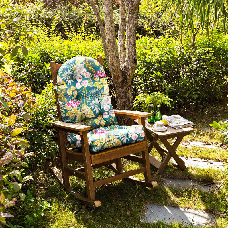Floral Adirondack Chair Pad Floral High-Back Seat Cushion