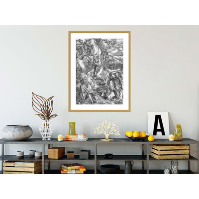 Jésus-Christ sur le mont des Oliviers (gravure sur bois) (photo en noir et blanc) par Albrecht Dürer