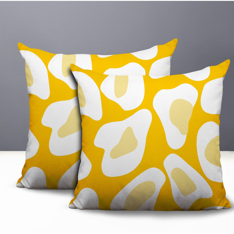 Oreiller réversible intérieur / extérieur Ziny, 16x16, Jaune