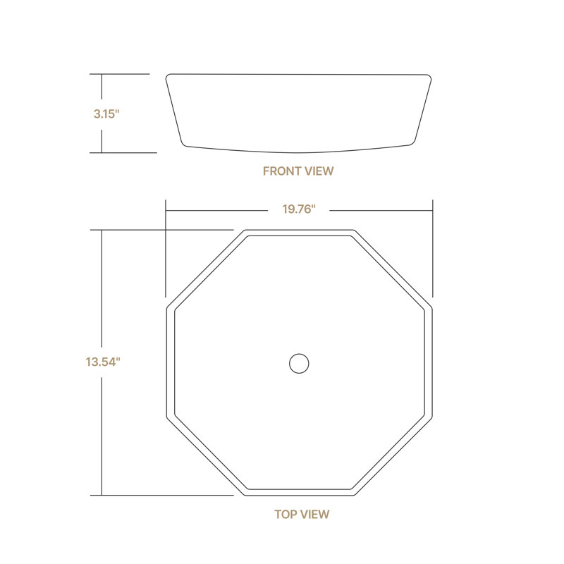 Lavabo pour salle de bain 19,7 po Polygon China
